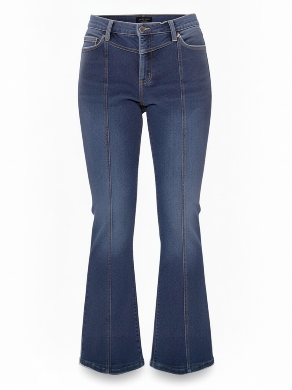 Judy Blue Dark Mid-Blue Flare Jeans with Front Seam